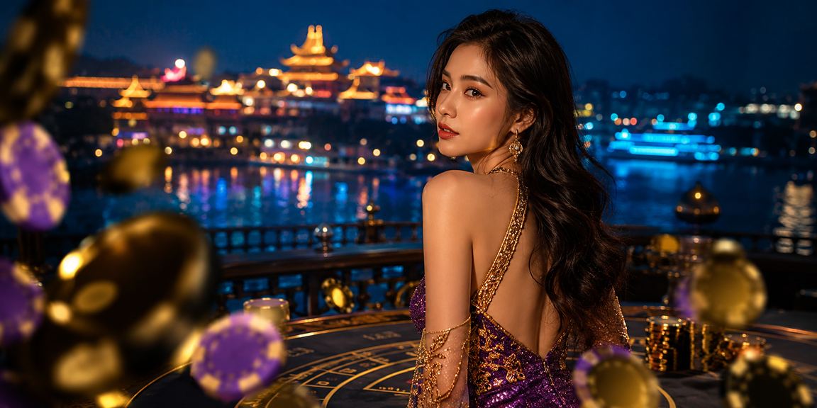 Khung cảnh bãi biển Huế với sòng bài và cảnh giải trí